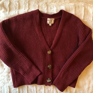 Cropped cardigan sweater